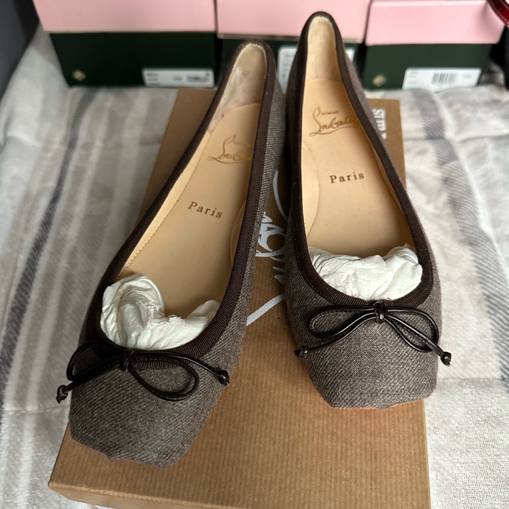 Christian Louboutin Rosella Flat Flannel/Grossgrain